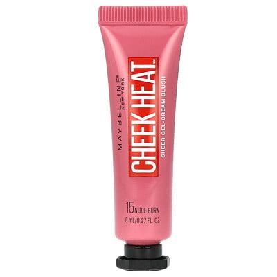 Maybelline, Cheek Heat, Sheer Gel-Cream Blush, 15 Nude Burn, 0.27 fl oz (8 ml)