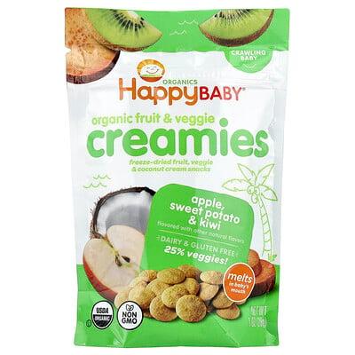 Happy Family Organics, Organic Fruit & Veggie Creamies, Crawling Baby, Apple, Sweet Potato & Kiwi, 1 oz (28 g)