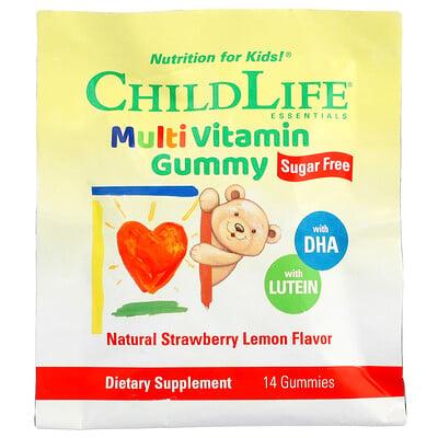 ChildLife Essentials, Multivitamin Gummy, Natural Strawberry Lemon, 14 Gummies