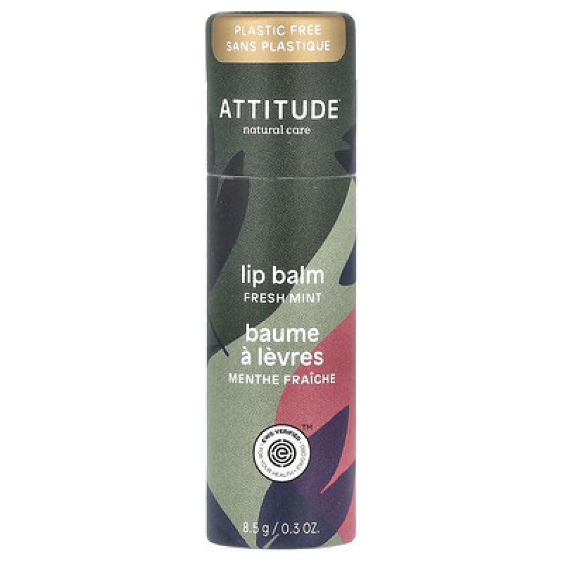 ATTITUDE, Leaves Bar™, Lip Balm, Fresh Mint, 0.3 oz (8.5 g)