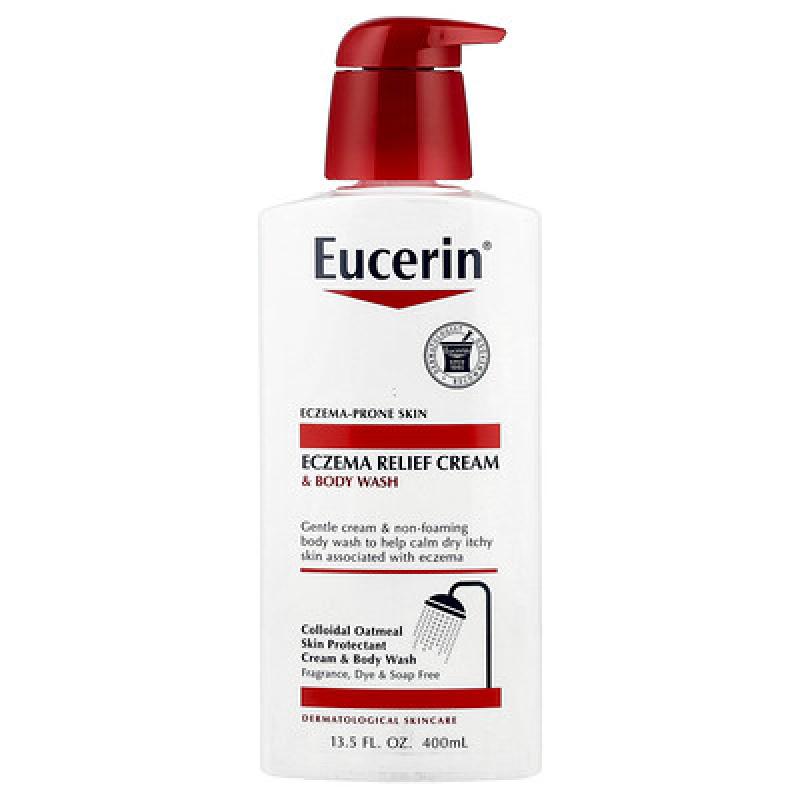 Eucerin, Eczema Relief Cream & Body Wash, Fragrance Free , 13.5 fl oz (400 ml)