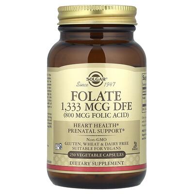 Solgar, Folate, 1,333 mcg DFE, 250 Vegetable Capsules