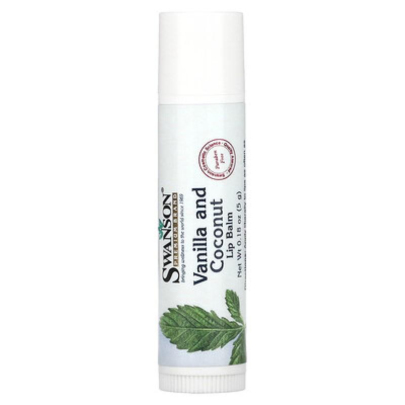 Swanson, Lip Balm, Vanilla and Coconut, 0.18 oz (5 g)