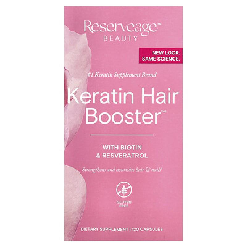 Reserveage Beauty, Keratin Hair Booster with Biotin & Resveratrol, 120 Capsules