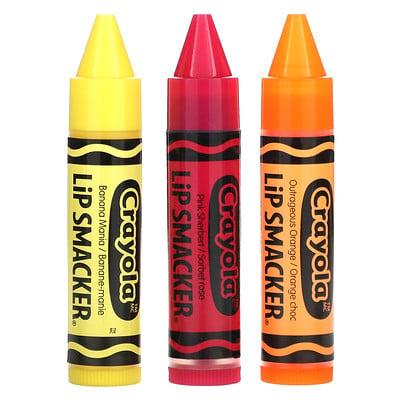 Lip Smacker, Crayola, Lip Balm, Variety Pack, 3 Pack, 0.14 oz (4 g) Each
